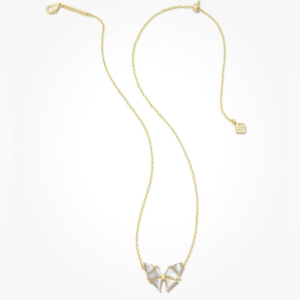 BNIB Authentic/Signed Kendra Scott Blair Butterfly Ivory MOP Necklace-Reversible - Picture 3 of 7